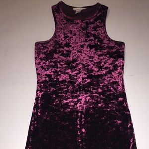 Crushed velvet midi dress stretchy